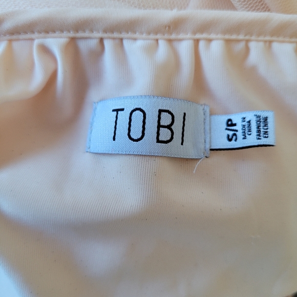 TOBI Donna Floral Embroidered Cream Babydoll Open Back Mini Dress - Picture 13 of 15